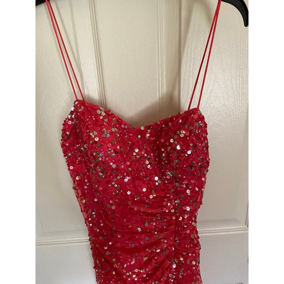 cache hot pink sequins long prom / evening dress womens size 2 - Picture 2 of 10